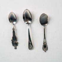 3pc Antique Sterling Silver Spoons