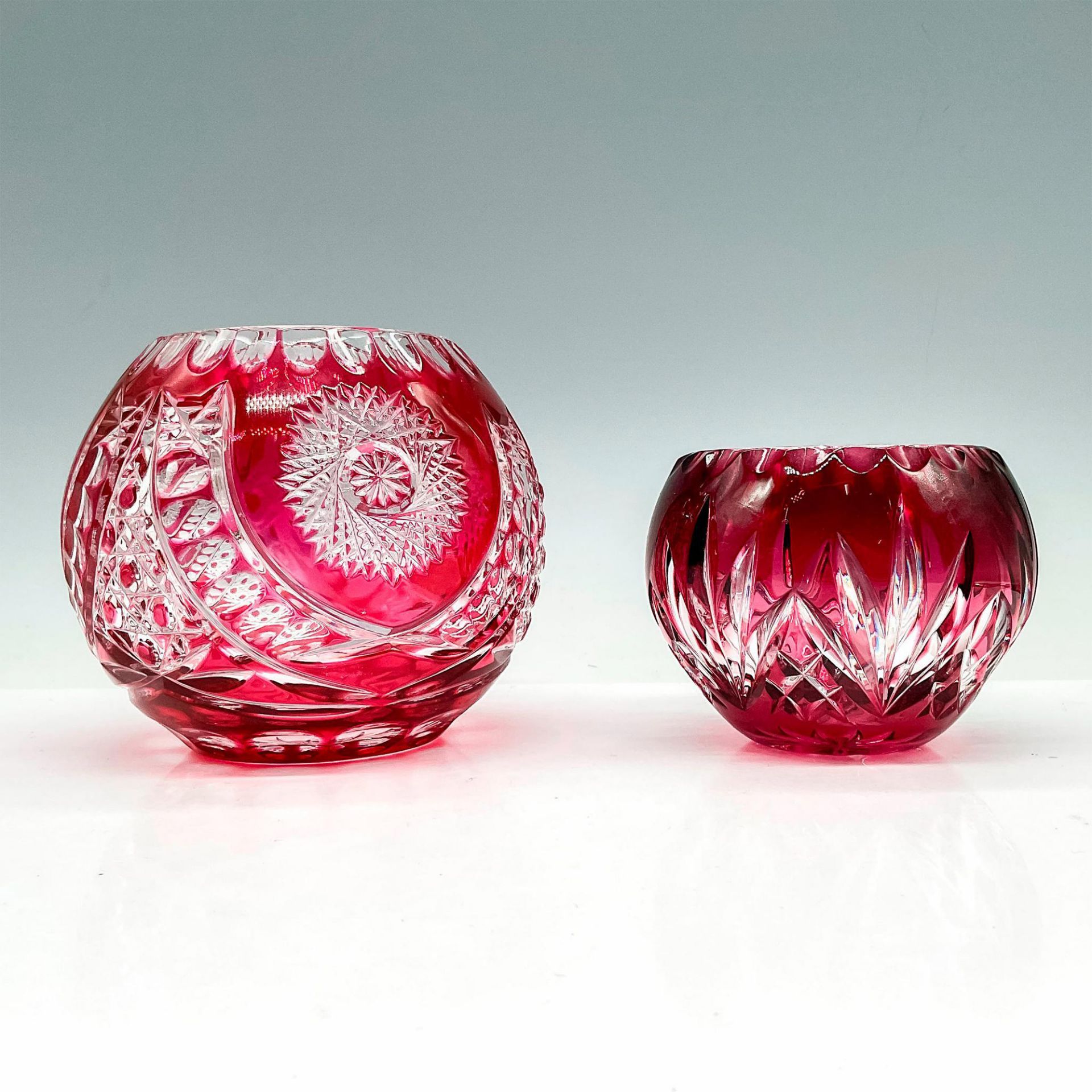 2pc Bohemian Crystal Assorted Vases - Bild 2 aus 3