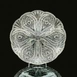 Bohemian Crystal Platter, Pinwheel Pattern