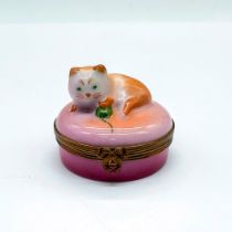 Limoges Castel Porcelain Kitten Box