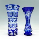 2pc Bohemian Glass Decorative Vases