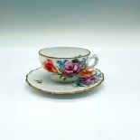 Antique KM Porcelain Floral Cup and Saucer Set