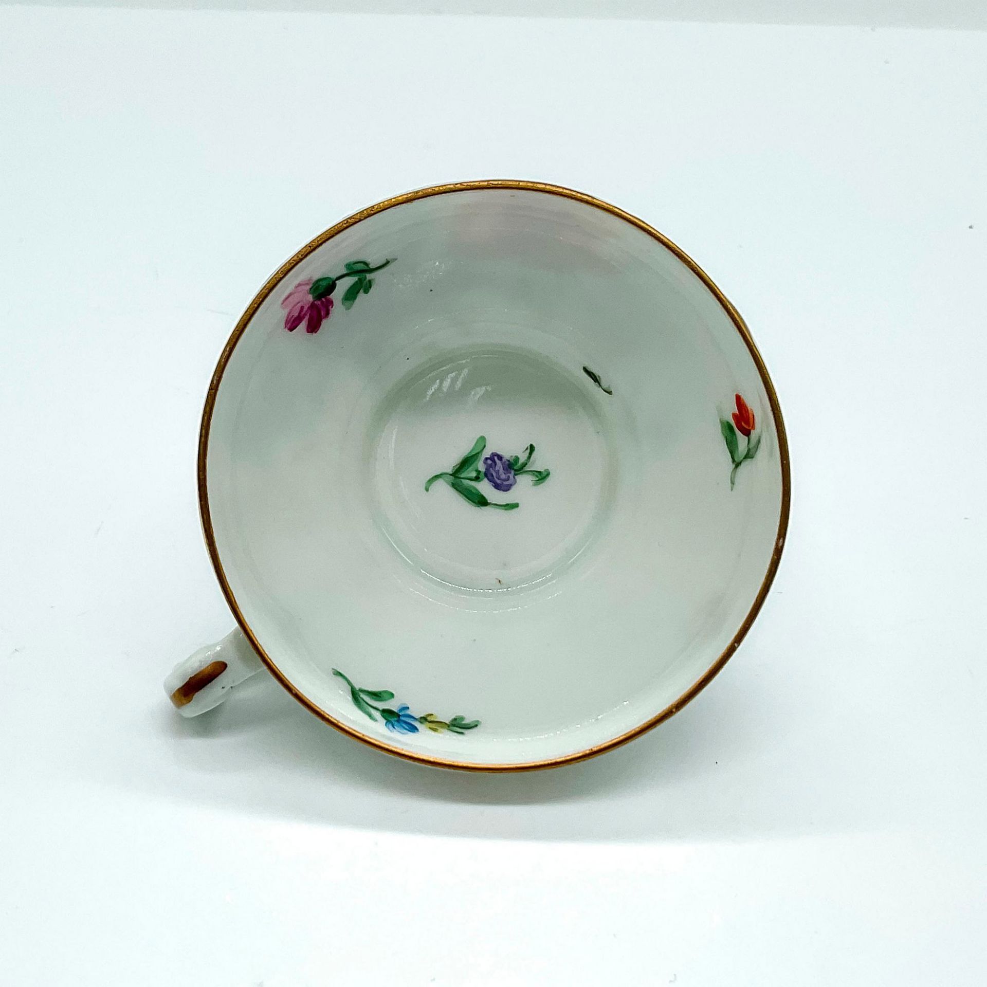 Antique KM Porcelain Floral Cup and Saucer Set - Image 3 of 4