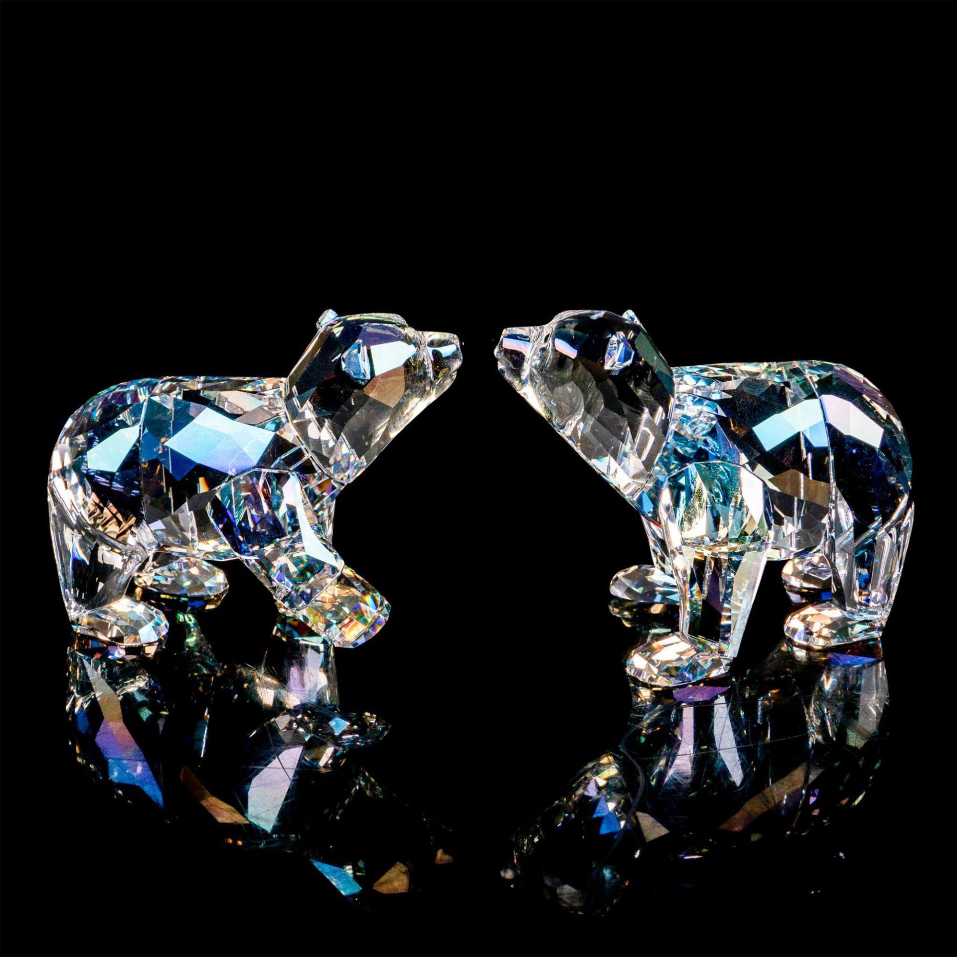 Swarovski Crystal Figures, Polar Bear Cubs Crystal Moonlight - Image 2 of 4