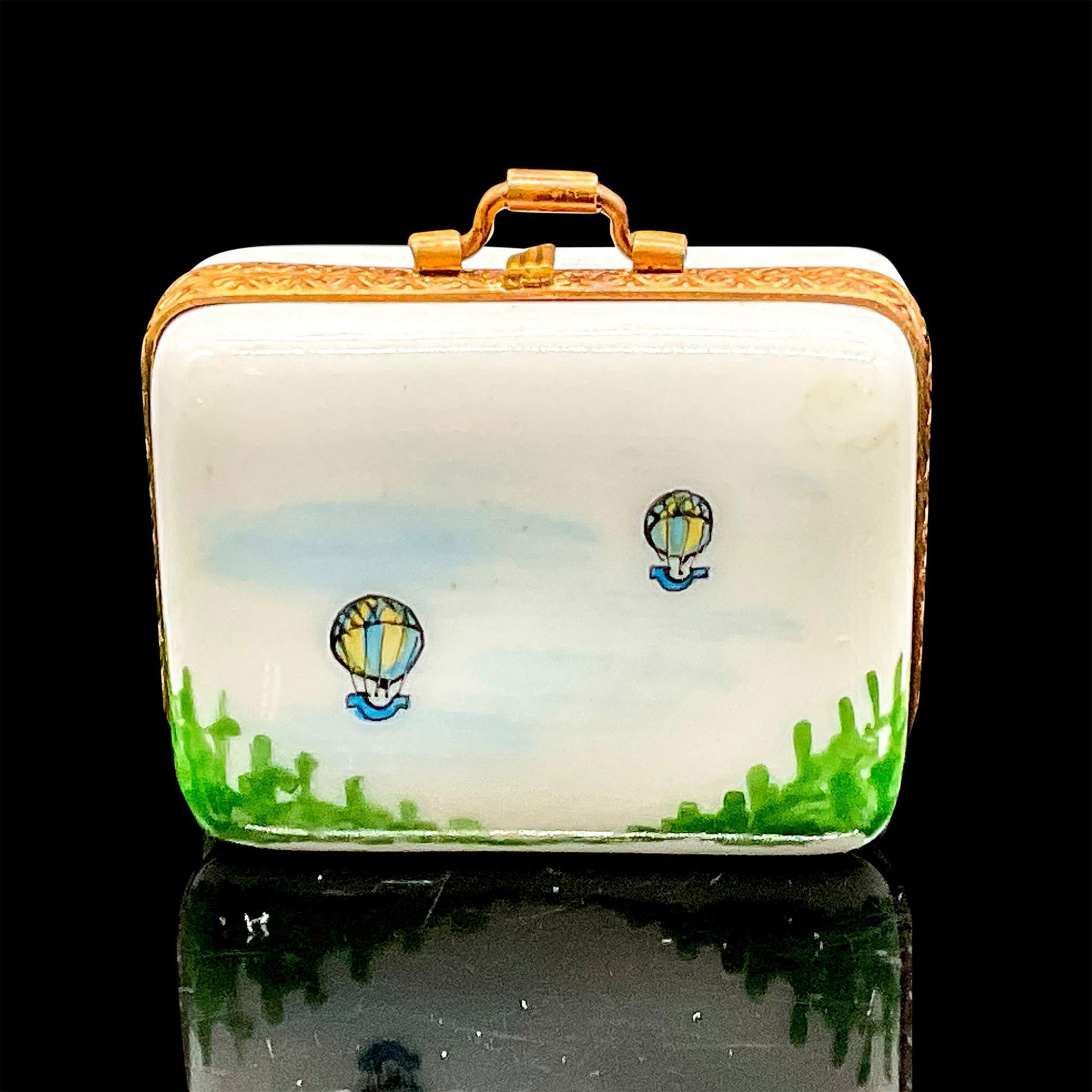 Limoges Porcelain Hand Painted Box, Case with Balloons - Image 3 of 3