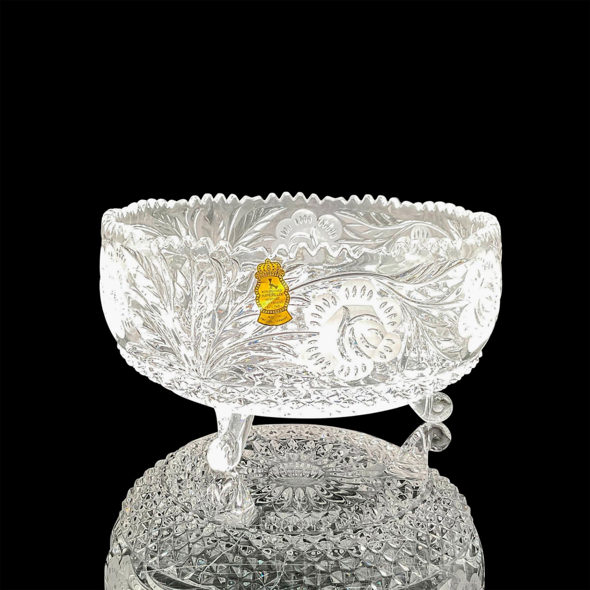 Imperlux Lead Crystal Footed Compote Bowl
