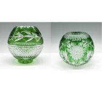 2pc Bohemian Crystal Assorted Decorative Bowls