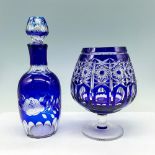 2pc Bohemian Crystal Decanter and Snifter Glass