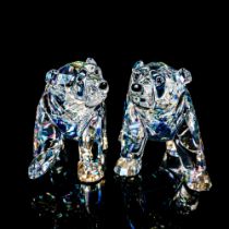 Swarovski Crystal Figures, Polar Bear Cubs Crystal Moonlight