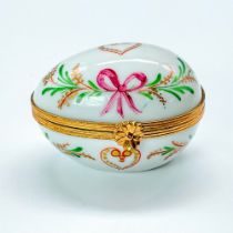 Limoges Porcelain Egg Shaped Jewelry Box