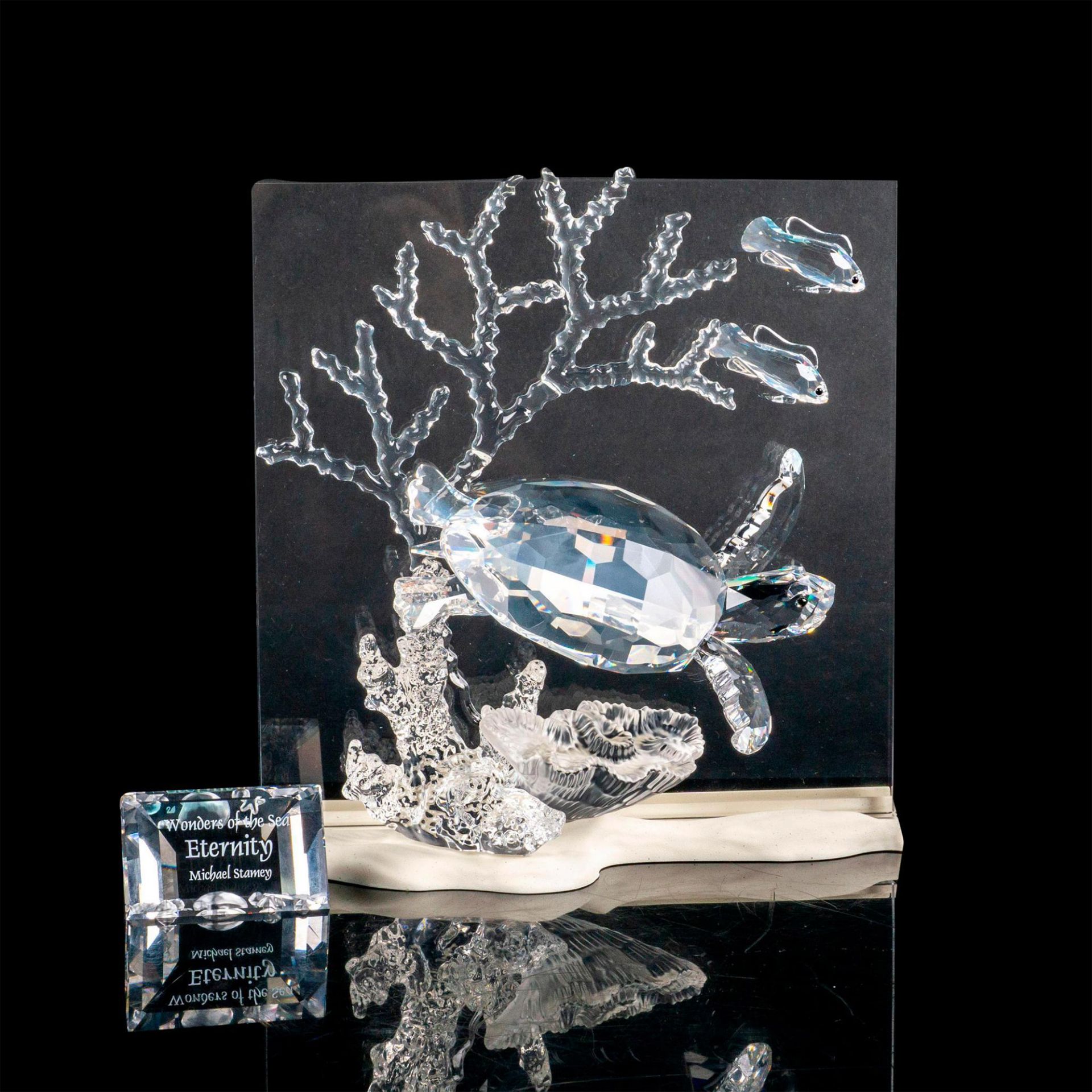 3pc Swarovski Crystal Figurine, Plaque + LED Display