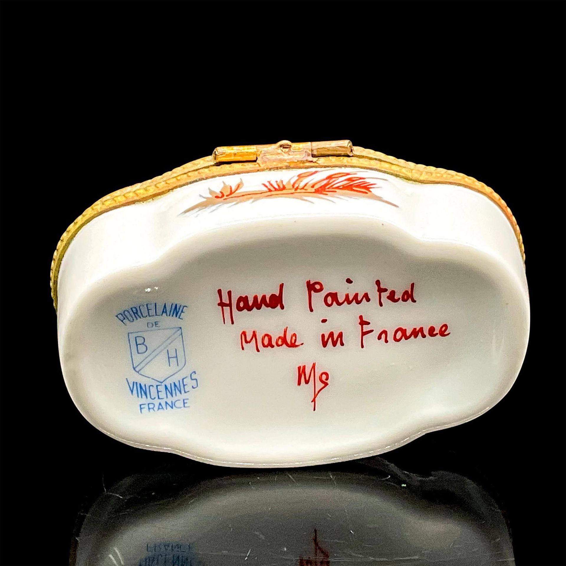 BH Porcelain of Vincennes France Hand Painted Jewelry Box - Bild 3 aus 3