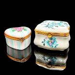 2pc Limoges Porcelain Boxes, Heart and Chest