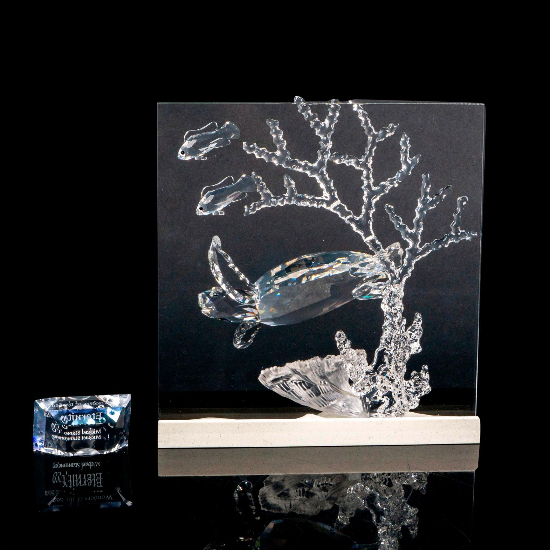 3pc Swarovski Crystal Figurine, Plaque + LED Display - Image 2 of 3