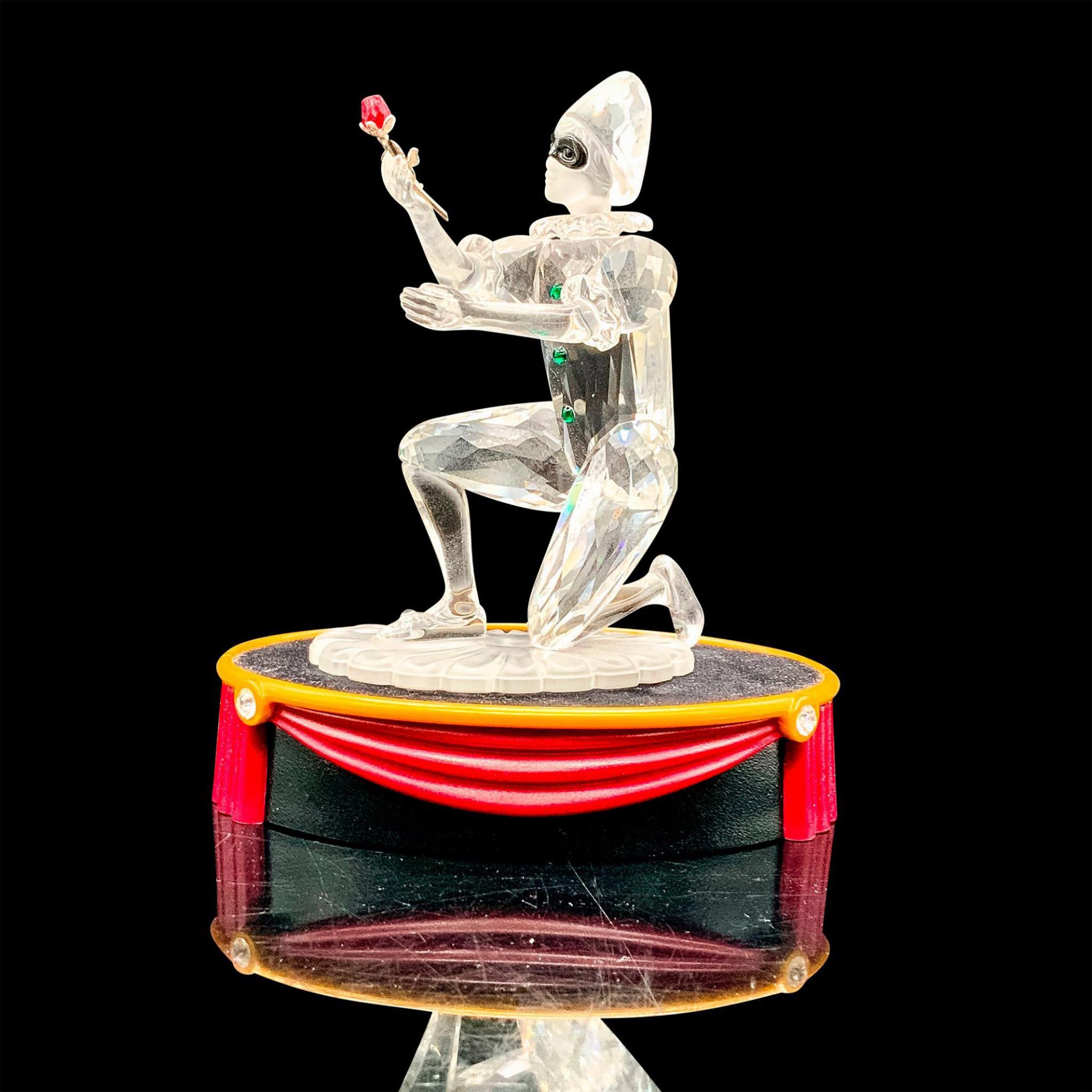 Swarovski Crystal Figurine and Base, Harlequin Masquerade