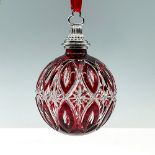 Waterford Crystal Annual Red Cased Ball Ornament 40023172