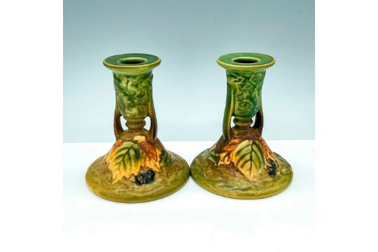 2pc Roseville Blackberry Candle Holders - Image 1 of 3