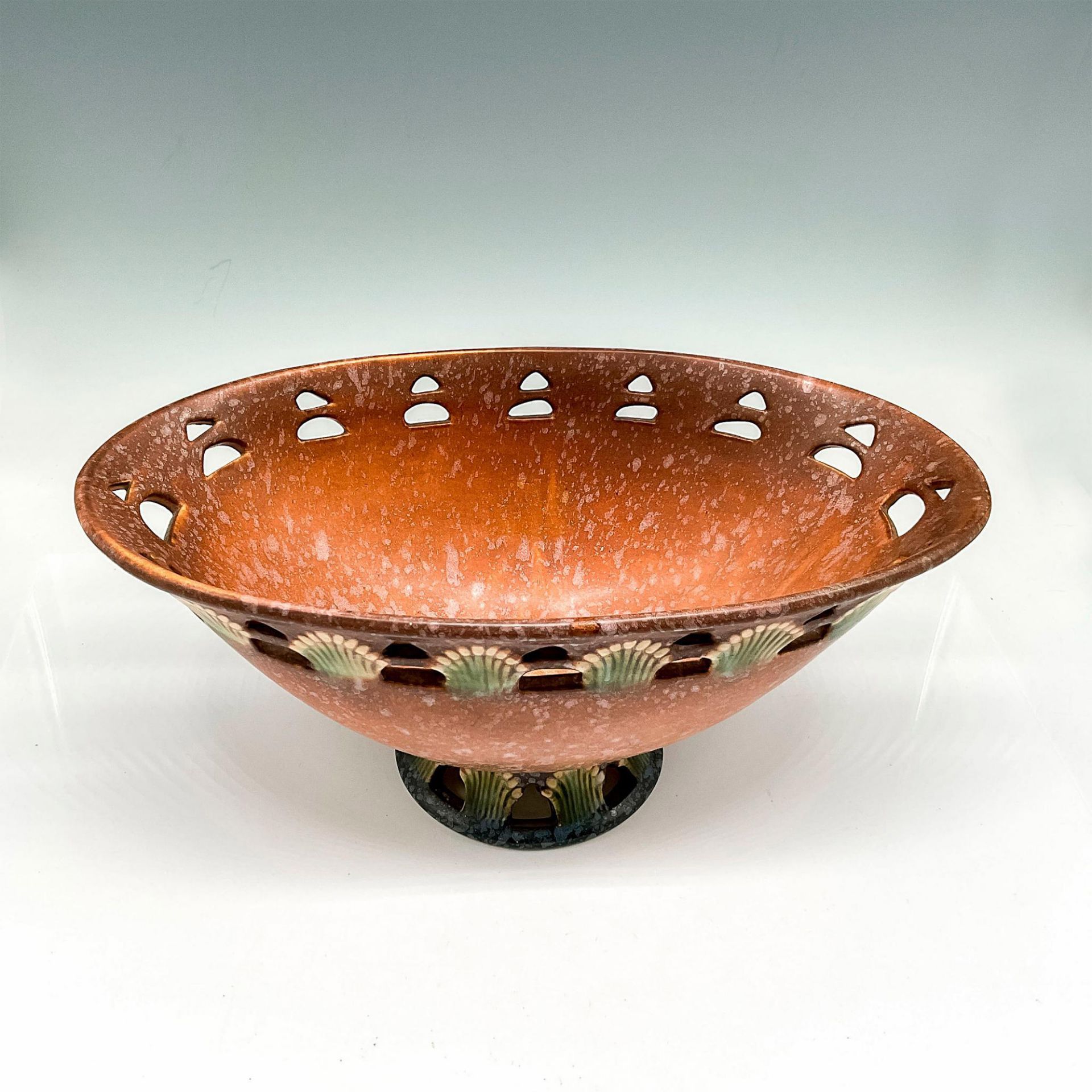Roseville Pottery Console Bowl, Ferella Brown - Image 2 of 3