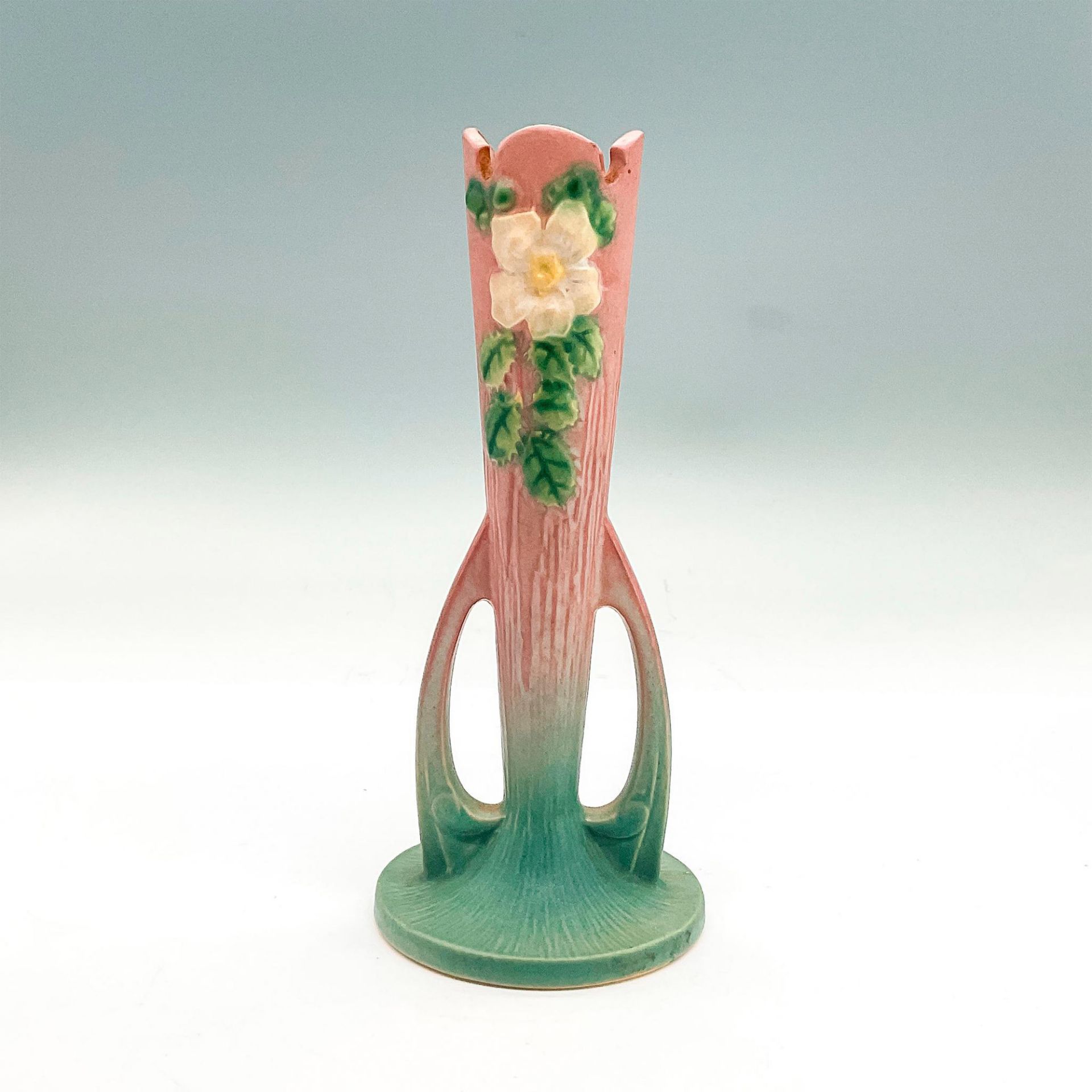 Roseville Pottery Bud Vase, White Rose - Image 2 of 3