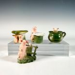 4pc German Porcelain Figural Toothpick Holders