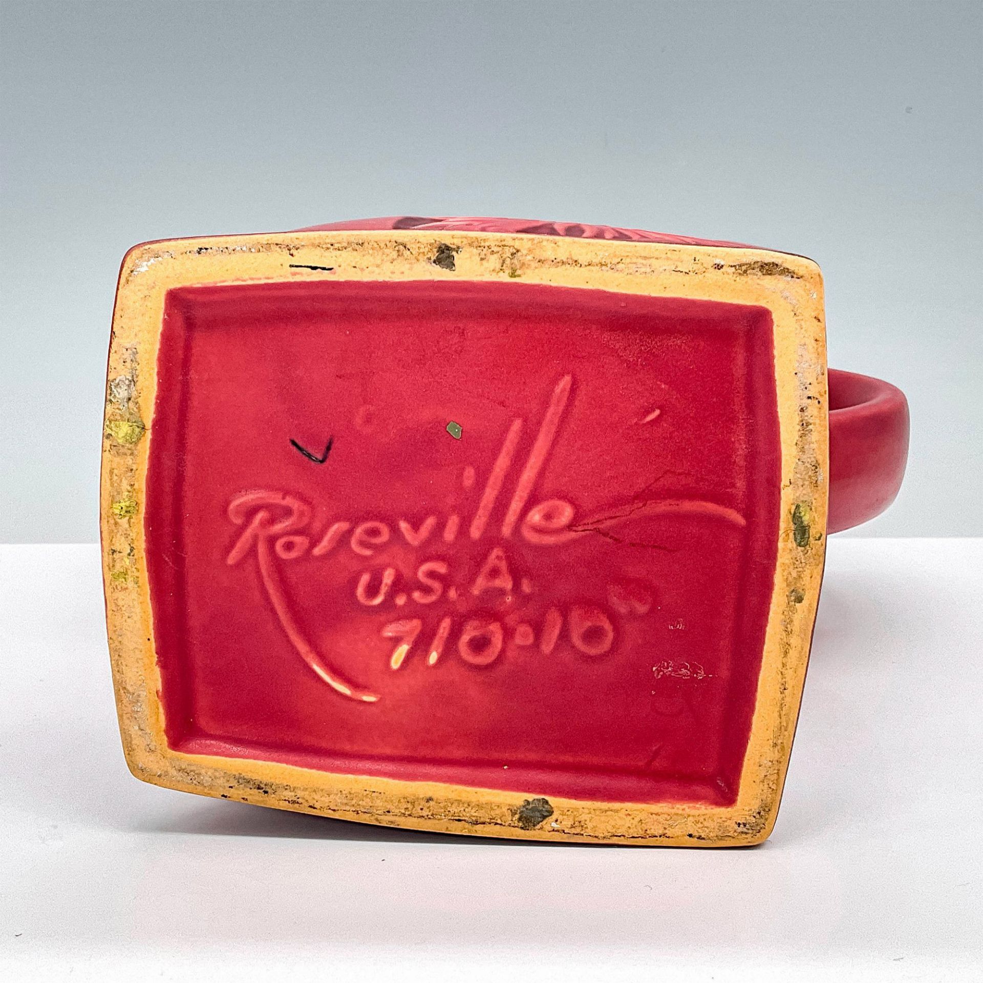Roseville Art Pottery Vase Red Basket Silhouette - Image 3 of 3