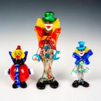 3pc Murano Art Glass Circus Clown Figurines