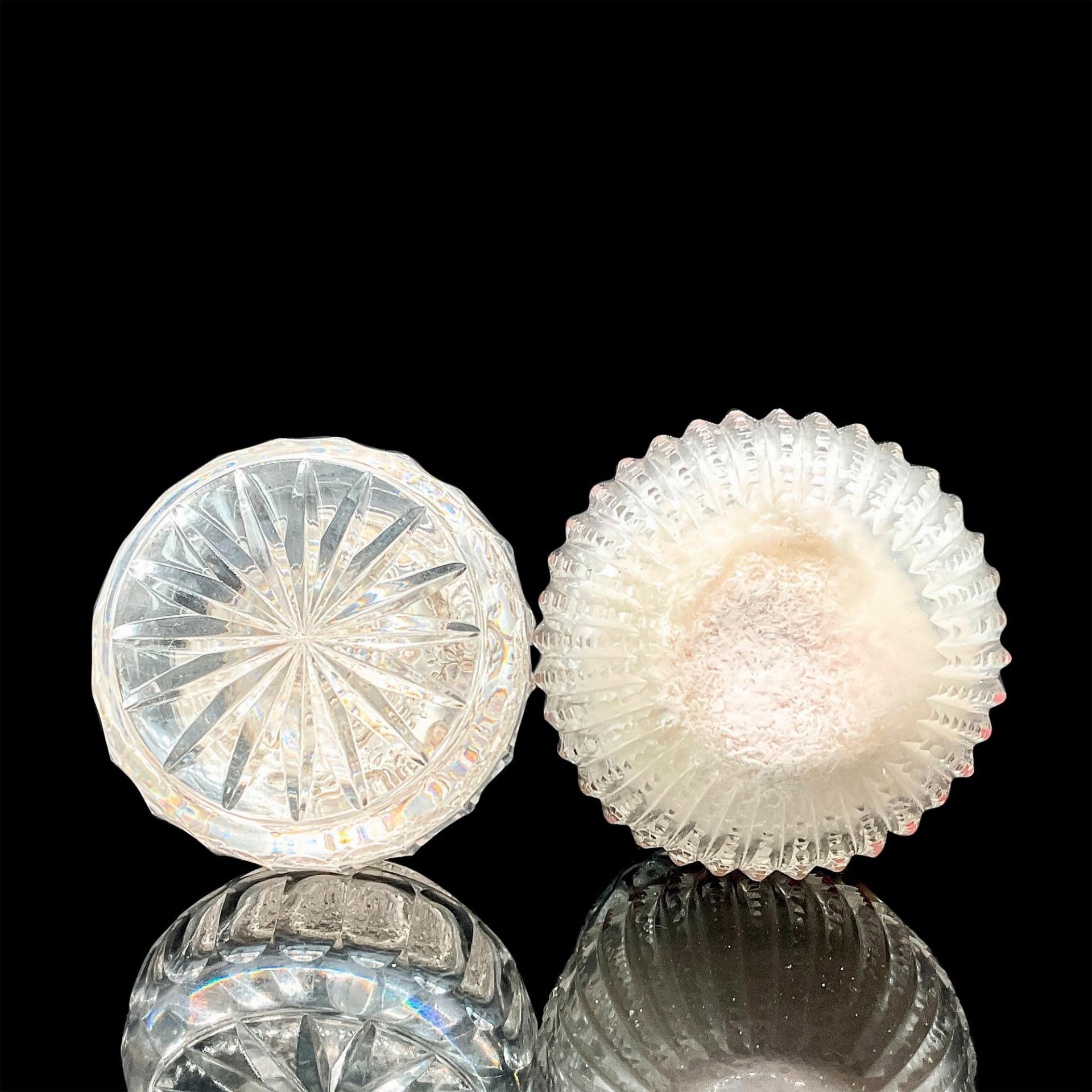 2pc Vintage Crystal and Gorham Silver Powder Jars - Image 3 of 4