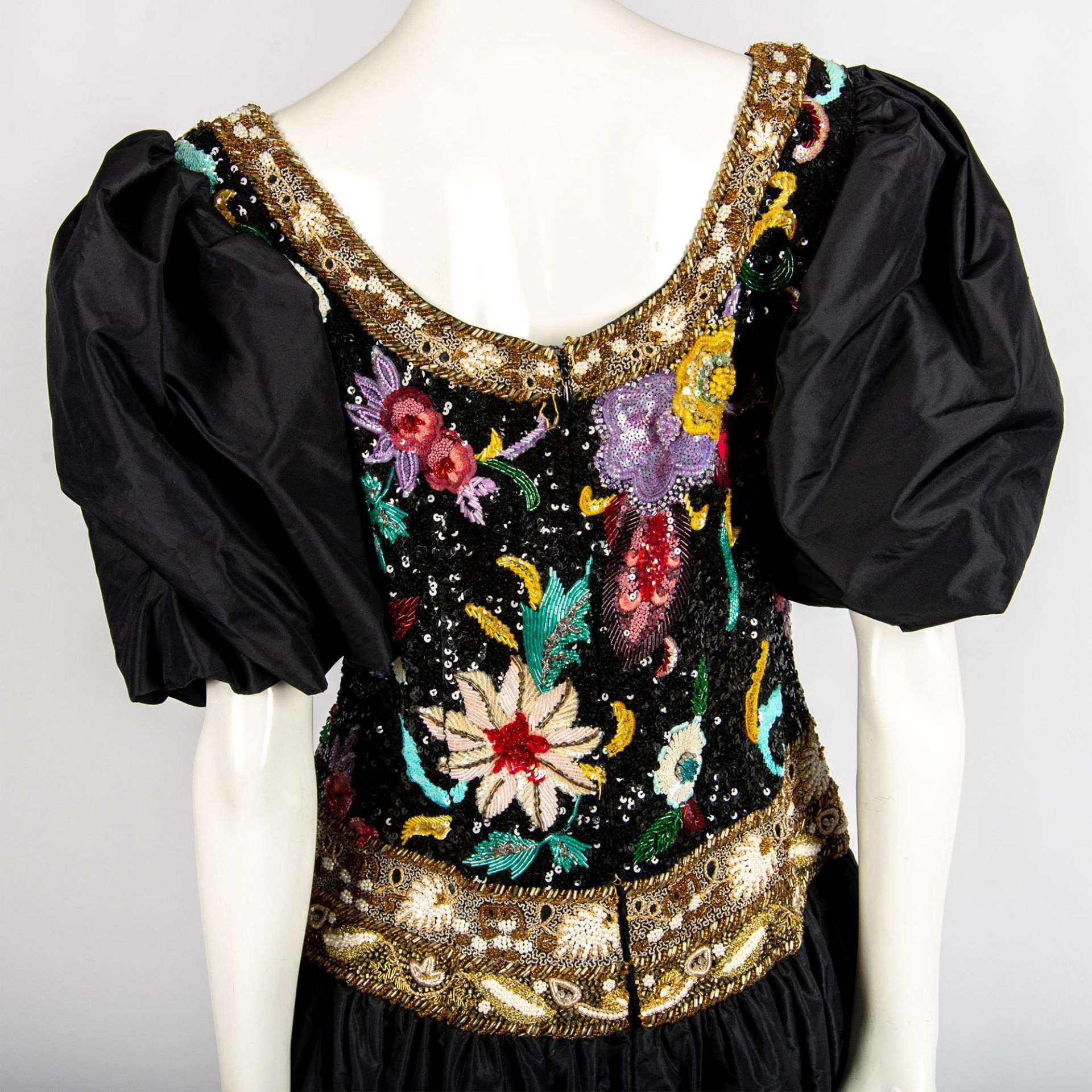 Vintage Richilene Taffeta Evening Dress - Bild 4 aus 5