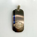 Harley Davidson Titanium Pendant with Blue Stripe