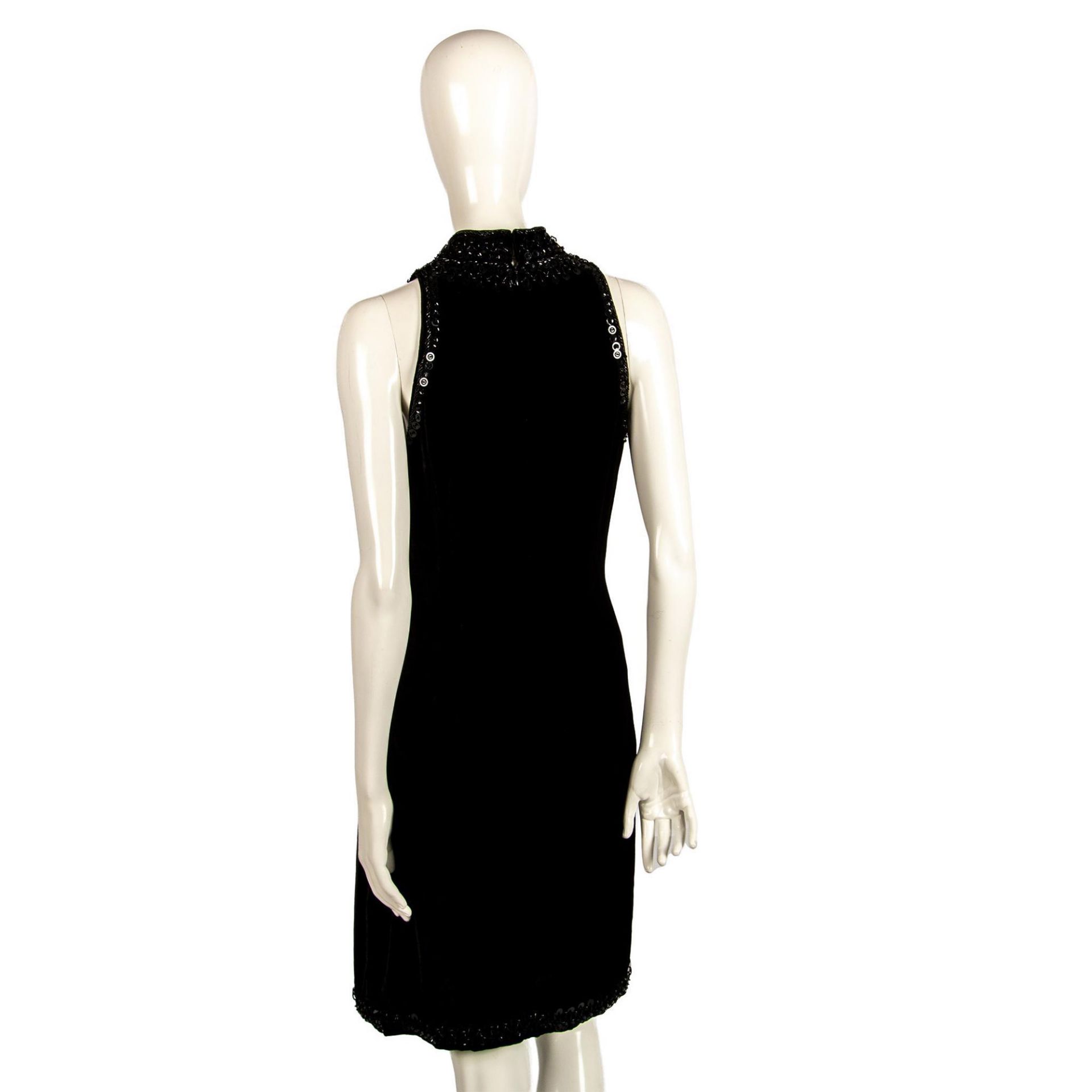 Badgley Mishka Black Beaded Velvet Evening Dress, Size 4 - Bild 3 aus 4