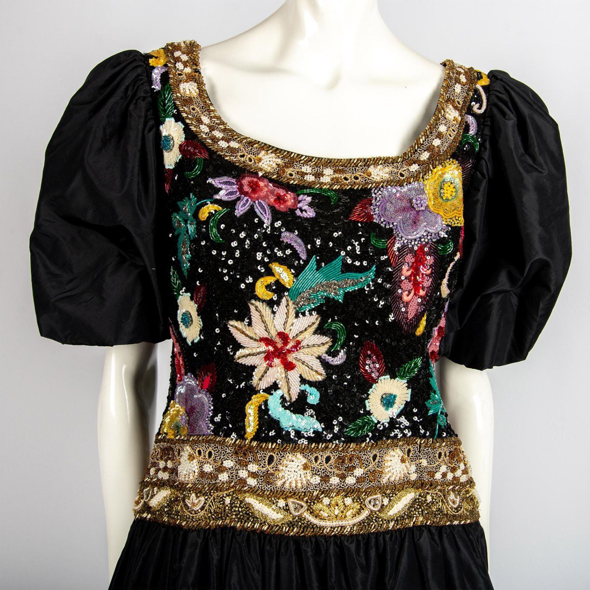 Vintage Richilene Taffeta Evening Dress - Bild 2 aus 5