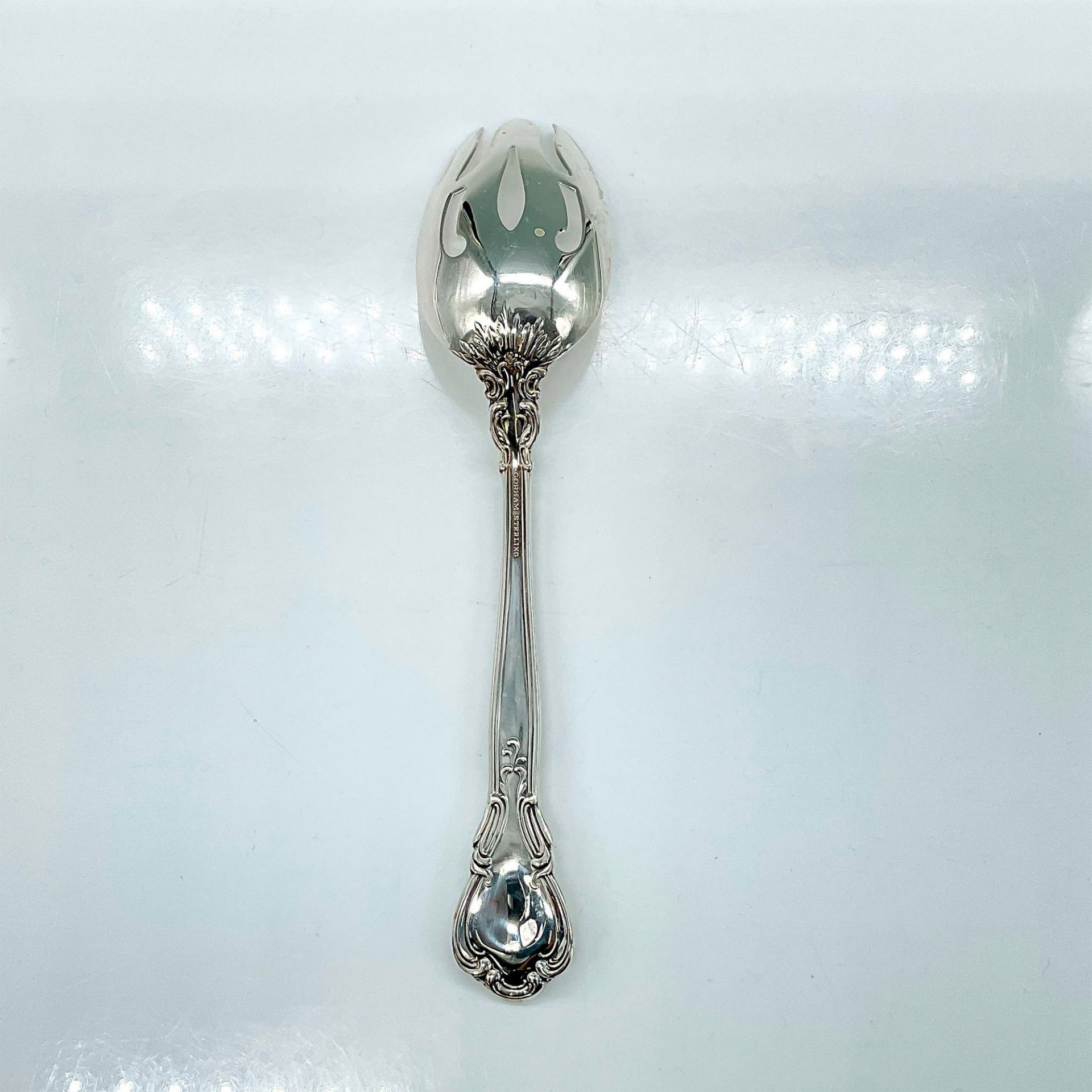 Gorham Sterling Silver Slotted Serving Spoon, Chantilly - Bild 2 aus 3