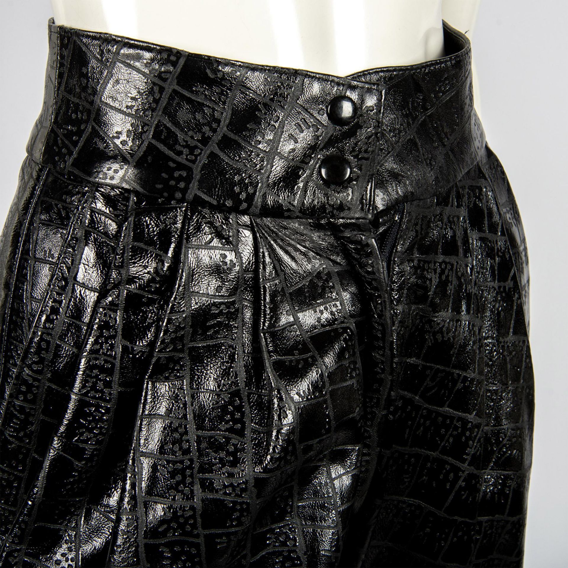 Vintage Lillie Rubin Black Leather High Wasted Pants, Size 2 - Image 2 of 4
