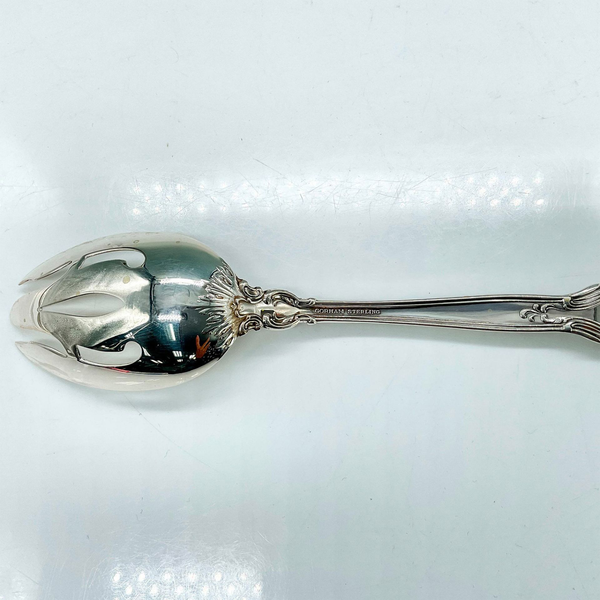 Gorham Sterling Silver Slotted Serving Spoon, Chantilly - Bild 3 aus 3