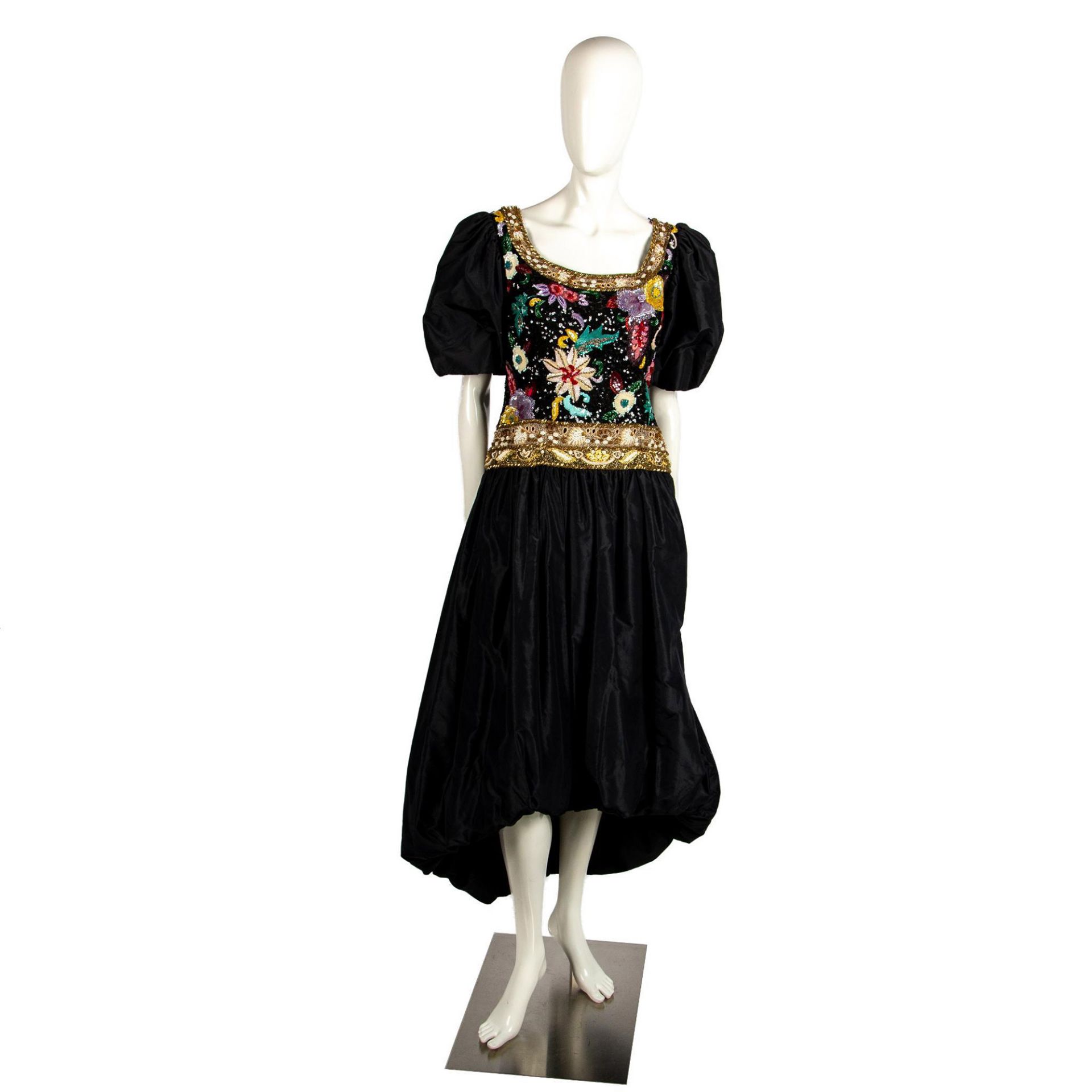 Vintage Richilene Taffeta Evening Dress