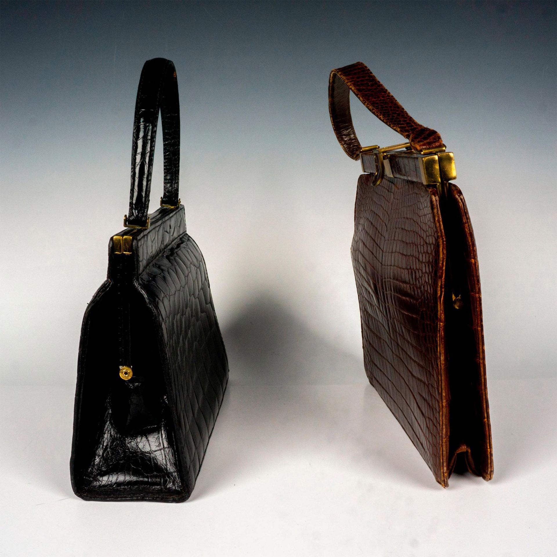 2pc Alligator Handbags, Triomphe Black, Prado Brown - Bild 2 aus 4