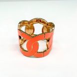 Gold Tone Orange Designer Inspired Costume Bracelet