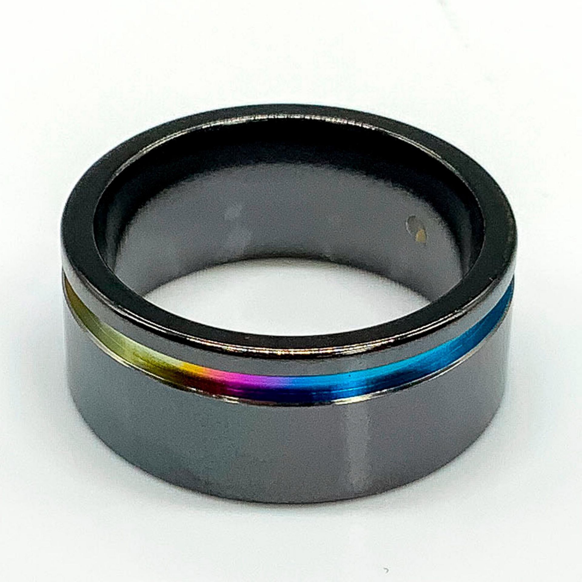 Harley Davidson Rainbow Top Stripe Titanium & Sterling Ring - Bild 2 aus 3