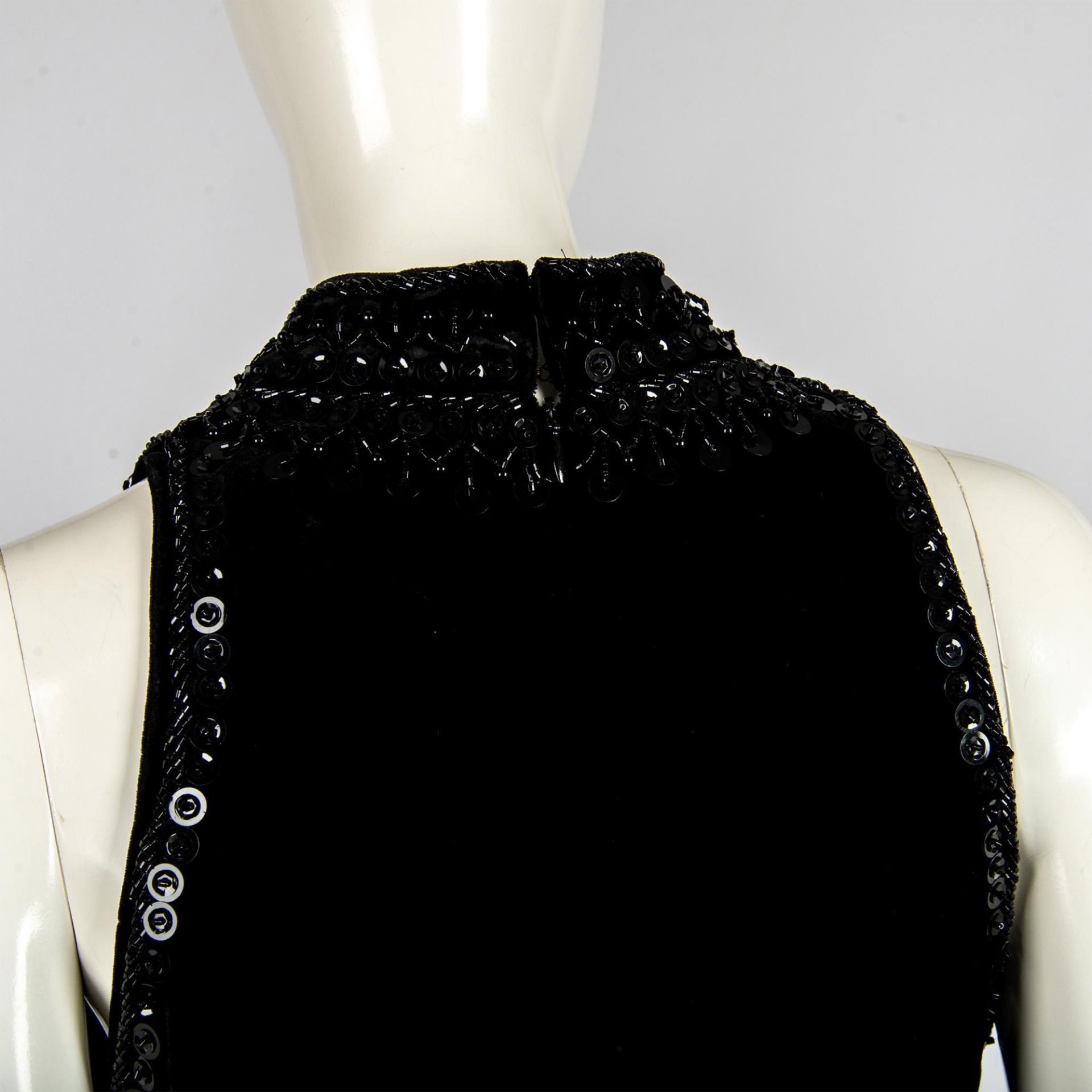 Badgley Mishka Black Beaded Velvet Evening Dress, Size 4 - Image 4 of 4