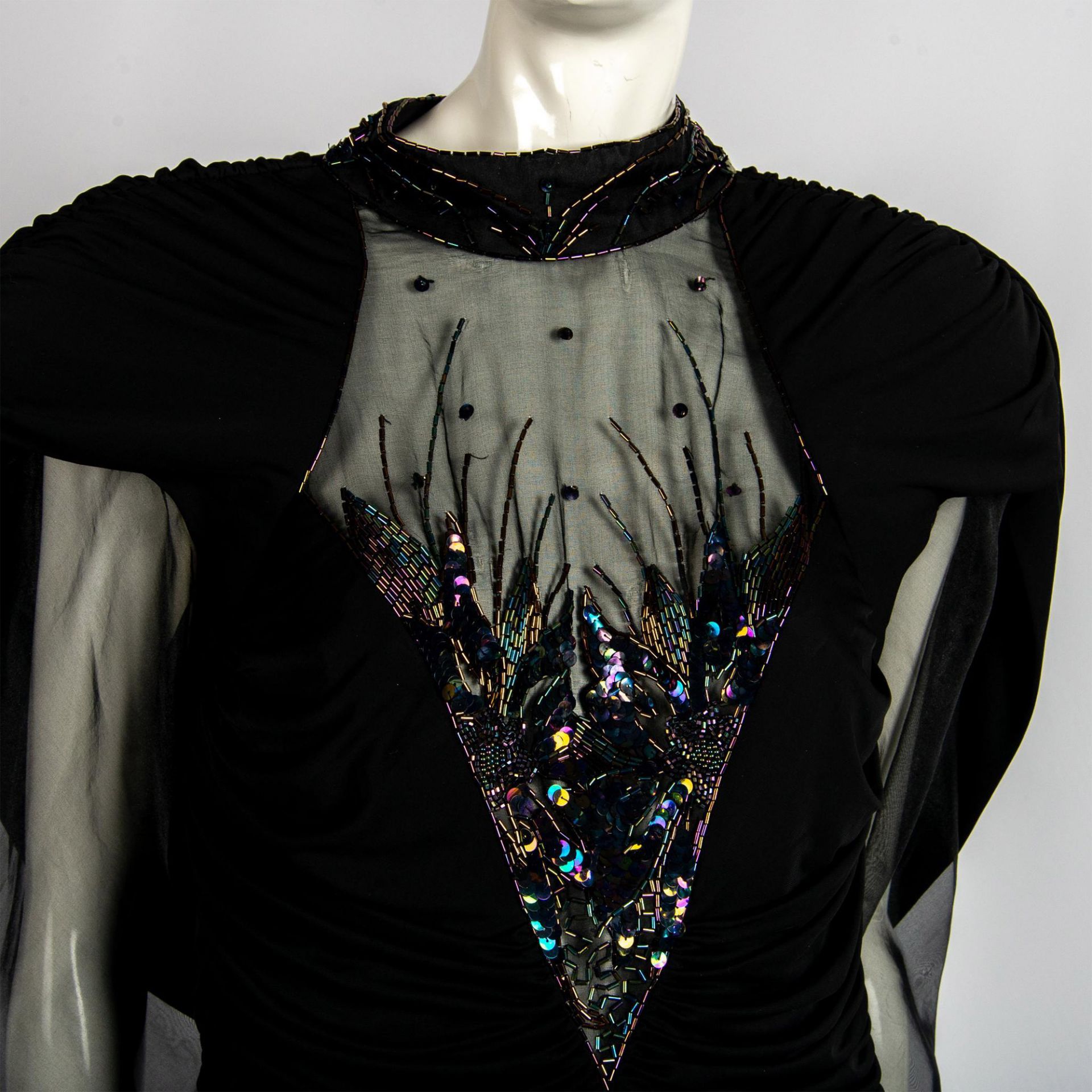 Vintage Cadadei Black Rhinestone Evening Dress, Size 14 - Bild 2 aus 7