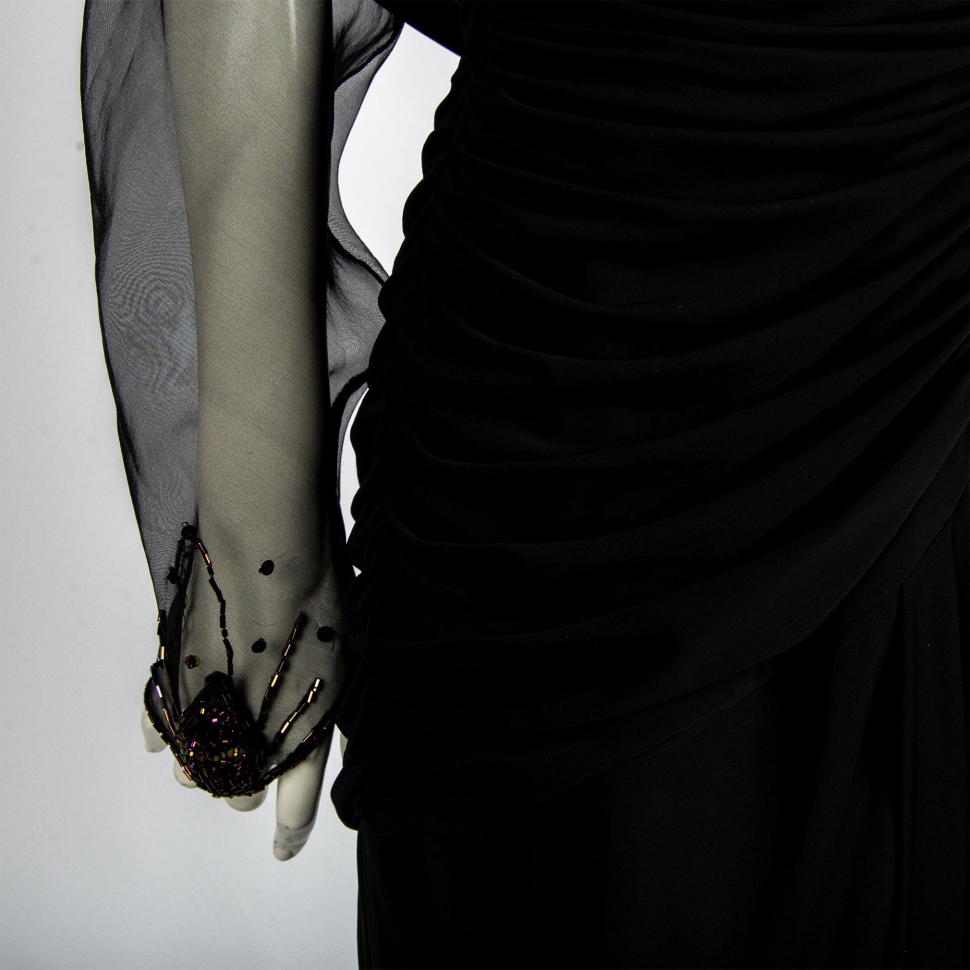Vintage Cadadei Black Rhinestone Evening Dress, Size 14 - Bild 3 aus 7