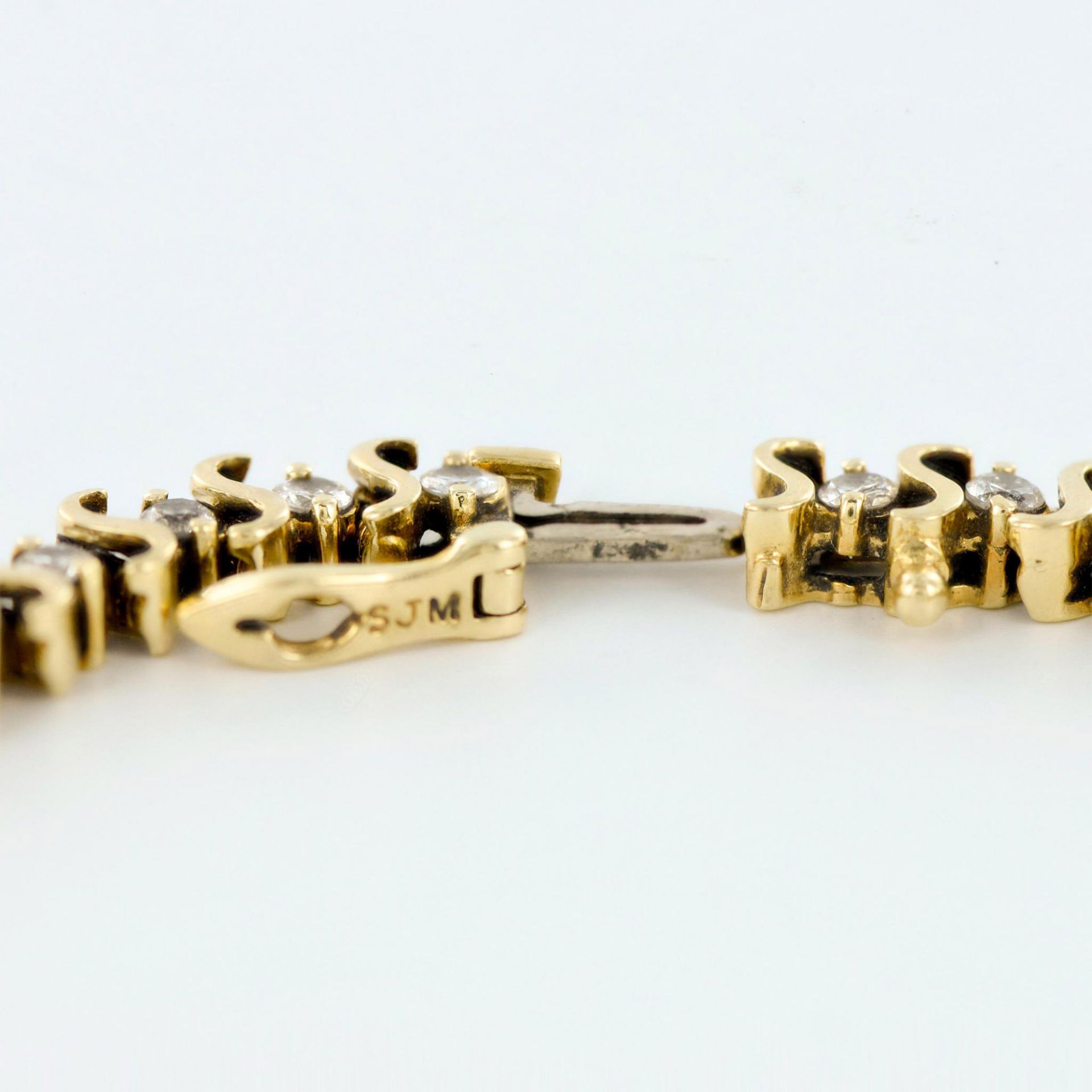 14K Yellow Gold and Diamonds Tennis Bracelet - Bild 5 aus 5