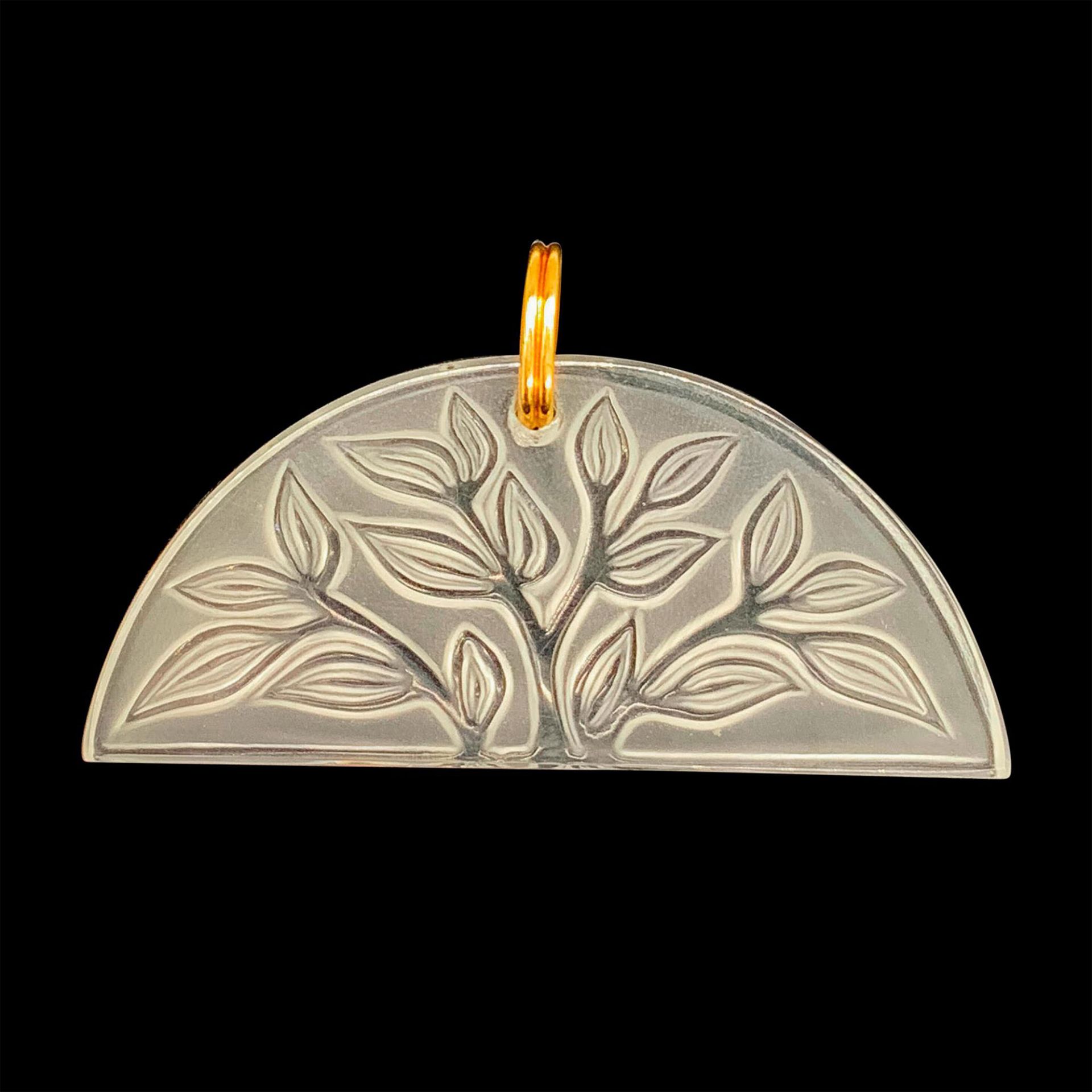 Lalique Frosted Crystal 14K Gold Tree of Life Pendant - Bild 2 aus 2