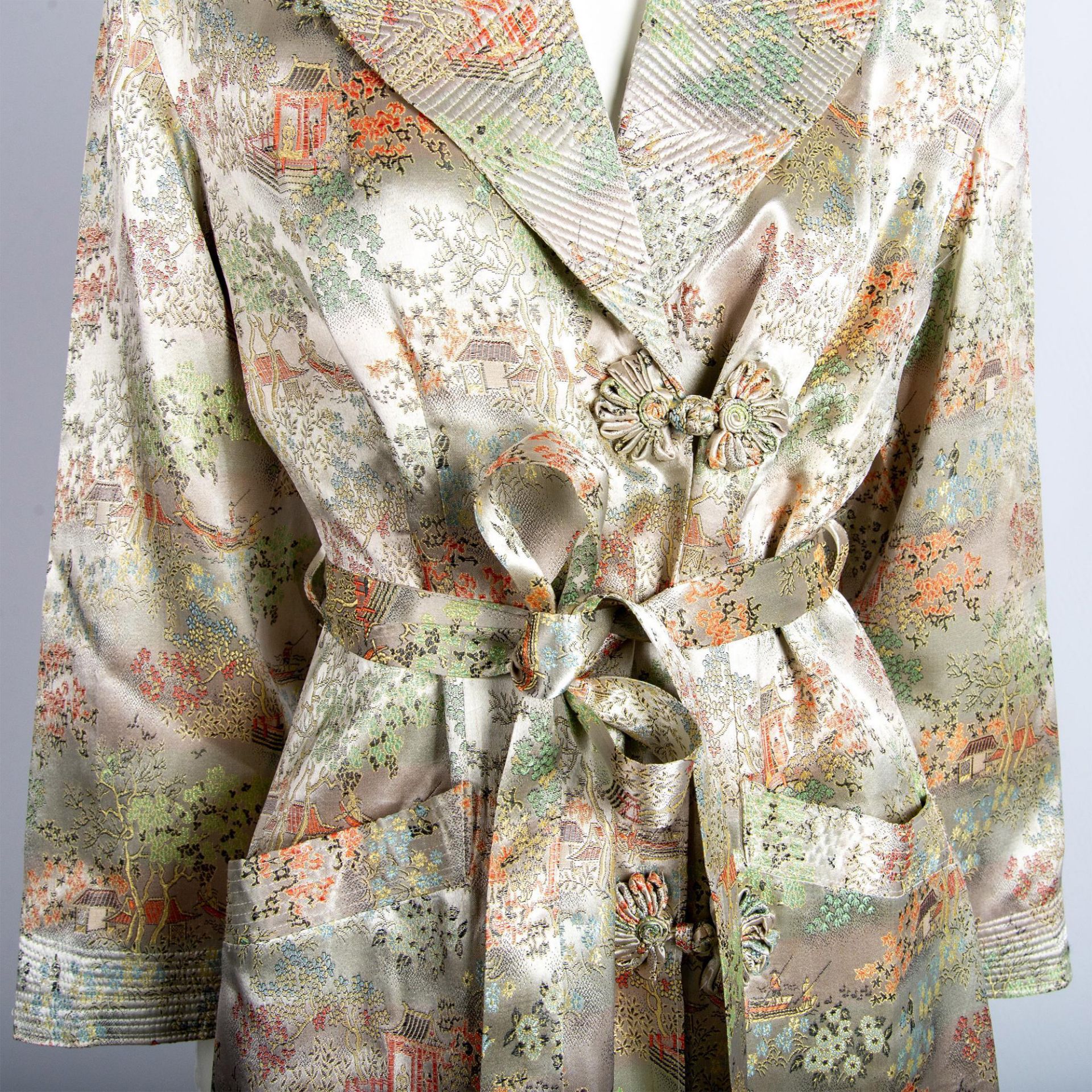 Asian Fabric Brocade Robe - Image 2 of 5