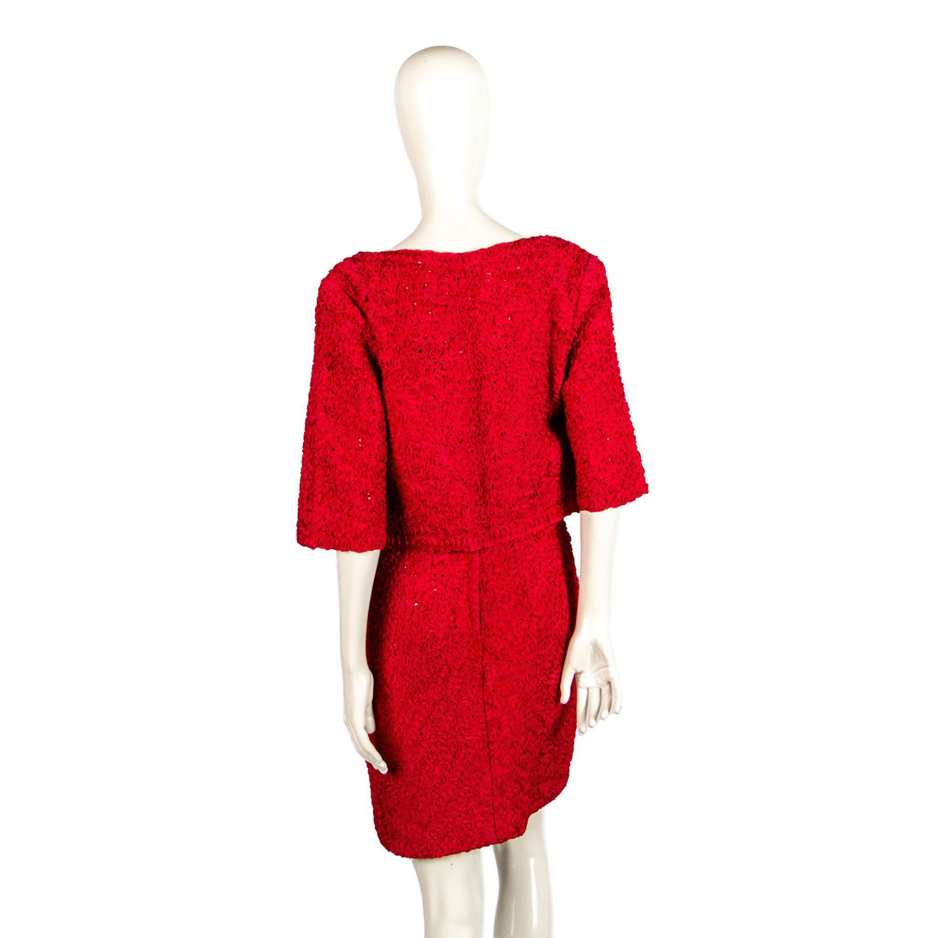 Vintage Red Ribbon Crochet Dress & Jacket - Bild 5 aus 6