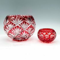 2pc Bohemian Crystal Assorted Bowls