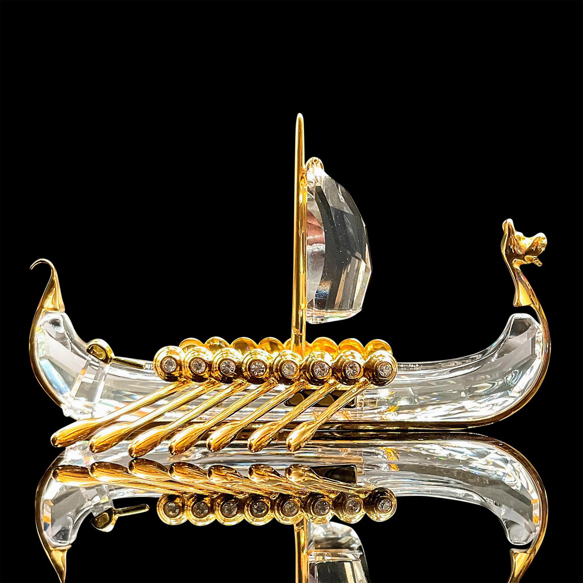 Swarovski Crystal Figurine, Viking Ship