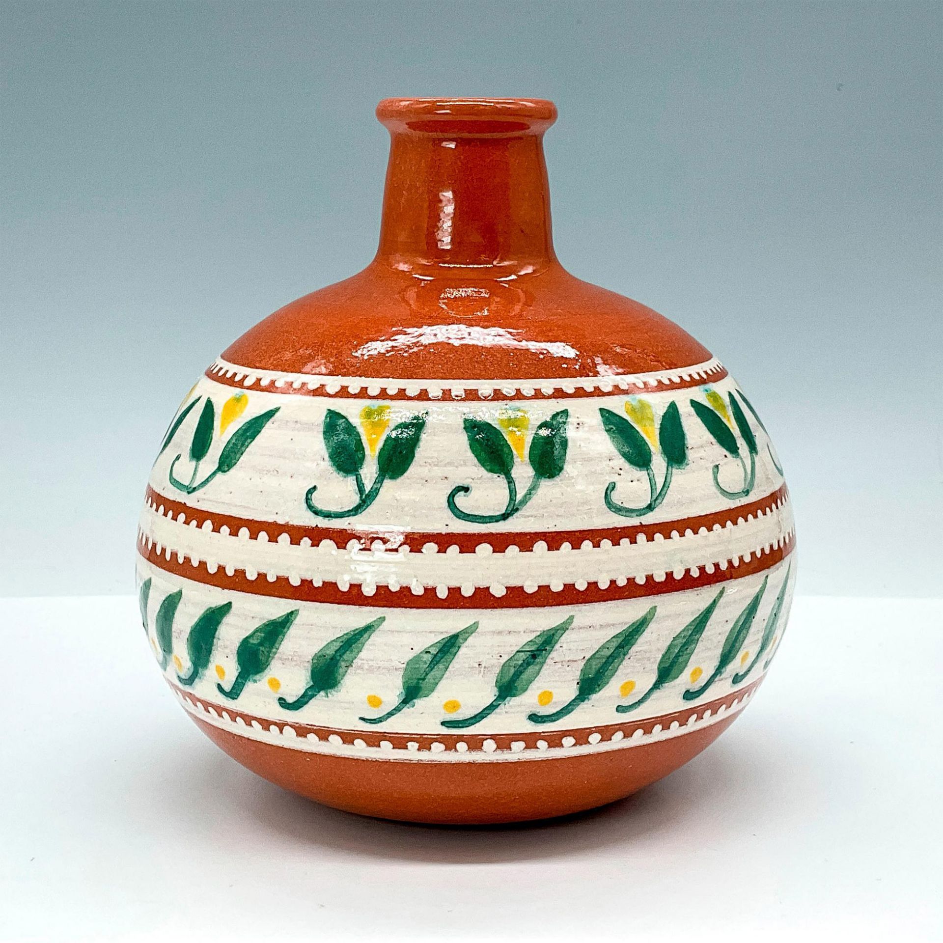Art Terracotta Hand Painted Vase - Bild 2 aus 3