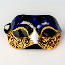 Venetian Domino Mask, Blue and Gold