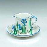 2pc Shelley England Teacup and Saucer, Blue Iris